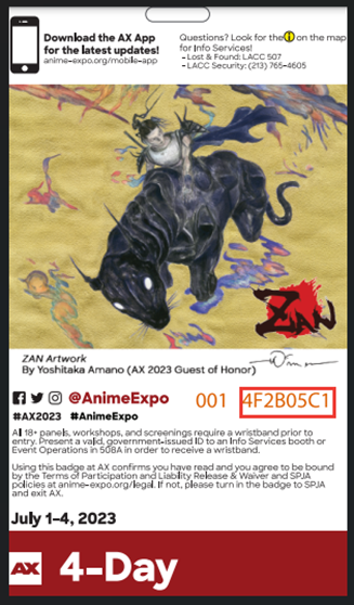 Other  Anime Expo Badge 218 One Day Saturday  Poshmark