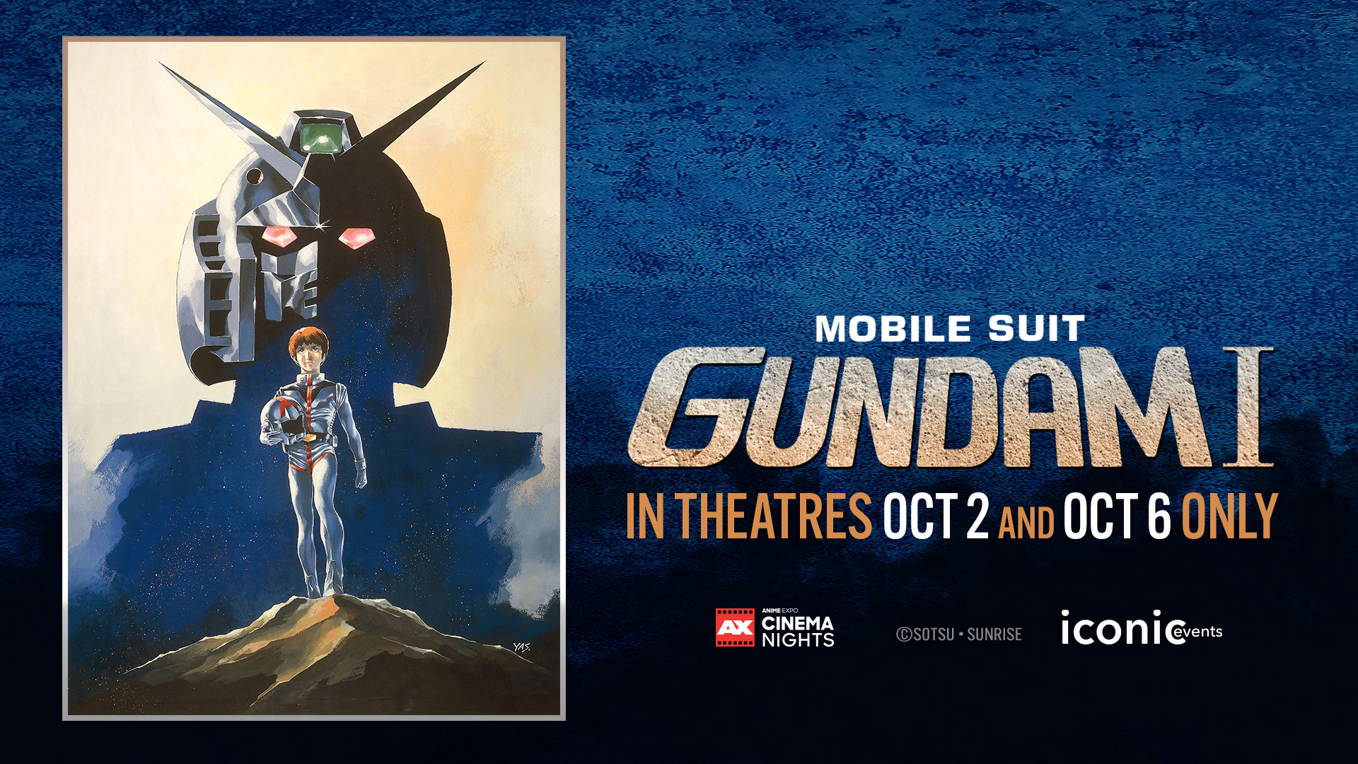 Mobile Suit Gundam I returns to theaters for two nights – October 2 and 6. Get your tickets today!